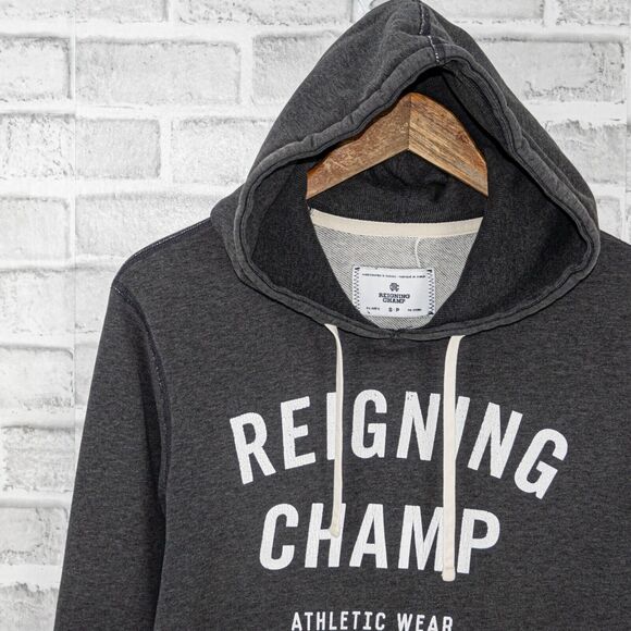 REIGNING CHAMP Men's Terry Pullover Hoodie Sweater in Gray size Small - Picture 5 of 8